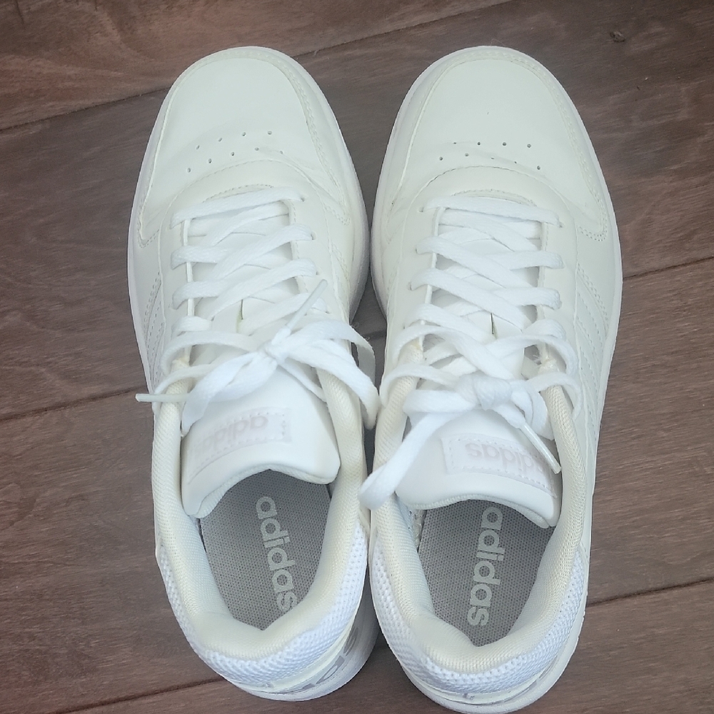 Adidas Cream Lace-Up Sneakers